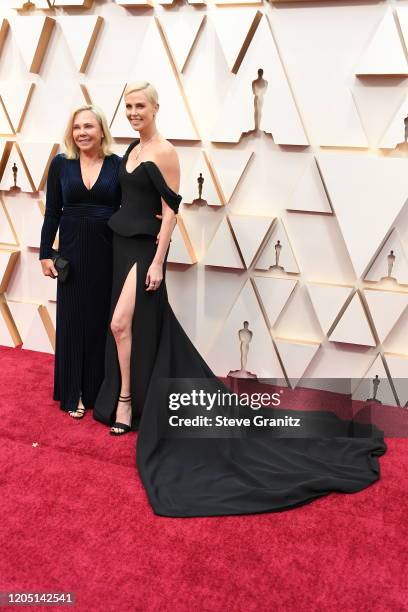 Gerda Jacoba Aletta Maritz and Charlize Theron attend the 92nd Annual Academy Awards at Hollywood and Highland on February 09, 2020 in Hollywood,...