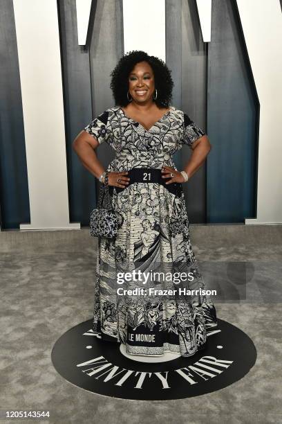 Shonda Rhimes attends the 2020 Vanity Fair Oscar Party hosted by Radhika Jones at Wallis Annenberg Center for the Performing Arts on February 09,...