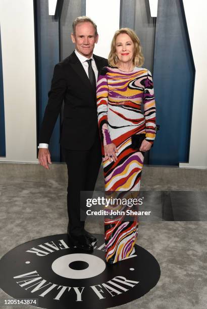 Bo Welch and Catherine O'Hara attend the 2020 Vanity Fair Oscar Party hosted by Radhika Jones at Wallis Annenberg Center for the Performing Arts on...