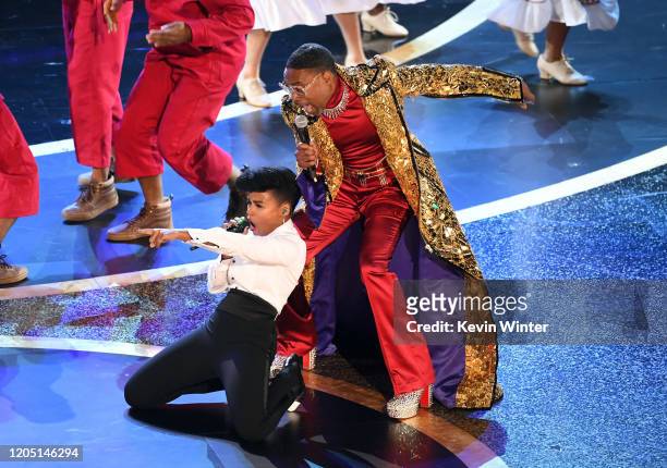 Janelle Monáe and Billy Porter perform onstage during the 92nd Annual Academy Awards at Dolby Theatre on February 09, 2020 in Hollywood, California.