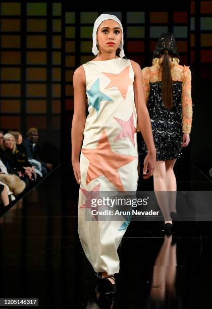 Model walks the runway during Lulu Et Gigi At New York Fashion Week Powered By Art Hearts Fashion NYFW 2020 at The Angel Orensanz Foundation on...