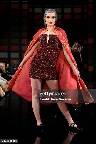 Model walks the runway during Lulu Et Gigi At New York Fashion Week Powered By Art Hearts Fashion NYFW 2020 at The Angel Orensanz Foundation on...