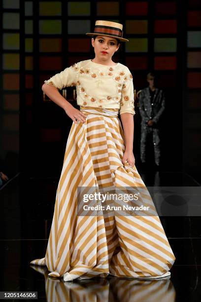 Model walks the runway during Lulu Et Gigi At New York Fashion Week Powered By Art Hearts Fashion NYFW 2020 at The Angel Orensanz Foundation on...