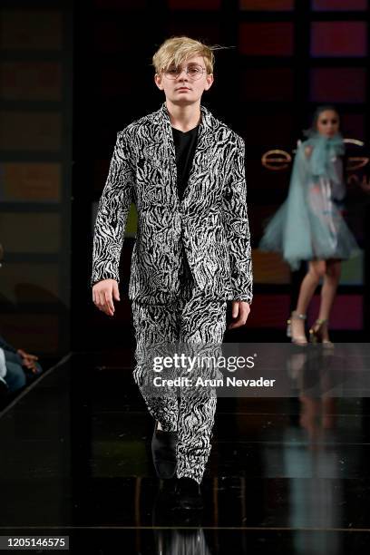 Model walks the runway during Lulu Et Gigi At New York Fashion Week Powered By Art Hearts Fashion NYFW 2020 at The Angel Orensanz Foundation on...