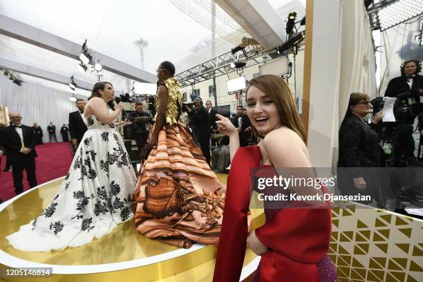 Beanie Feldstein, Billy Porter, and Kaitlyn Dever attend the 92nd Annual Academy Awards at Hollywood and Highland on February 09, 2020 in Hollywood,...