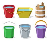 Buckets with water