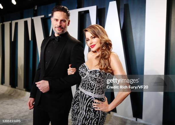 Joe Manganiello and Sofía Vergara attend the 2020 Vanity Fair Oscar Party hosted by Radhika Jones at Wallis Annenberg Center for the Performing Arts...