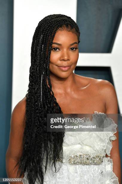 Gabrielle Union attends the 2020 Vanity Fair Oscar party hosted by Radhika Jones at Wallis Annenberg Center for the Performing Arts on February 09,...