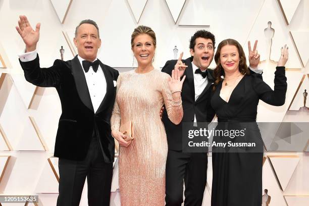 Tom Hanks, Rita Wilson, Truman Theodore Hanks, and Elizabeth Hanks attend the 92nd Annual Academy Awards at Hollywood and Highland on February 09,...