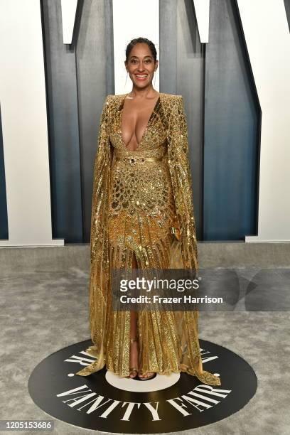 Tracee Ellis Ross attends the 2020 Vanity Fair Oscar Party hosted by Radhika Jones at Wallis Annenberg Center for the Performing Arts on February 09,...