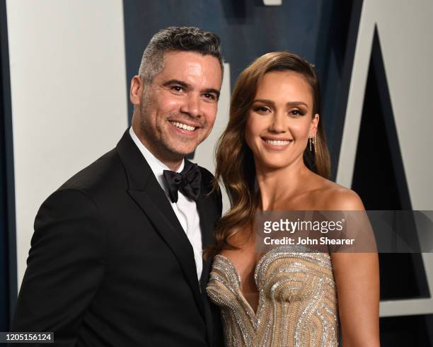 Cash Warren and Jessica Alba attend the 2020 Vanity Fair Oscar Party hosted by Radhika Jones at Wallis Annenberg Center for the Performing Arts on...
