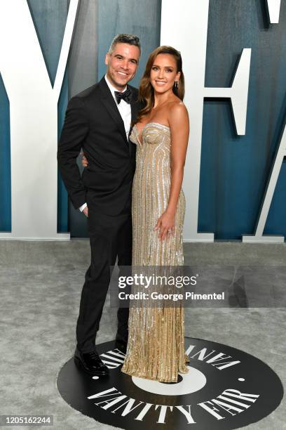 Cash Warren and Jessica Alba attend the 2020 Vanity Fair Oscar party hosted by Radhika Jones at Wallis Annenberg Center for the Performing Arts on...