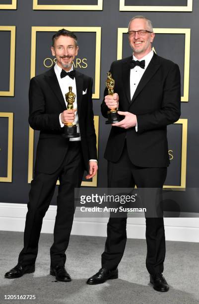 Sound editors Mark Taylor and Stuart Wilson, winners of the Sound Mixing award for “1917,” pose in the press room during the 92nd Annual Academy...