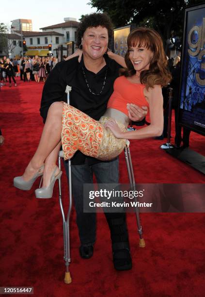 Actresses Dot Jones and Kathy Griffin arrive at the premiere of Twentieth Century Fox's "Glee The 3D Concert Movie" held at the Regency Village...