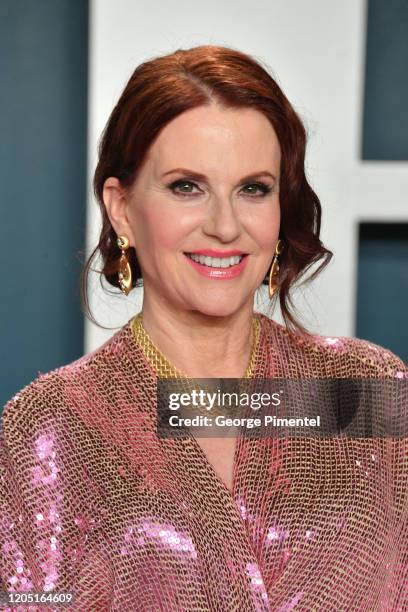 Megan Mullally attends the 2020 Vanity Fair Oscar party hosted by Radhika Jones at Wallis Annenberg Center for the Performing Arts on February 09,...