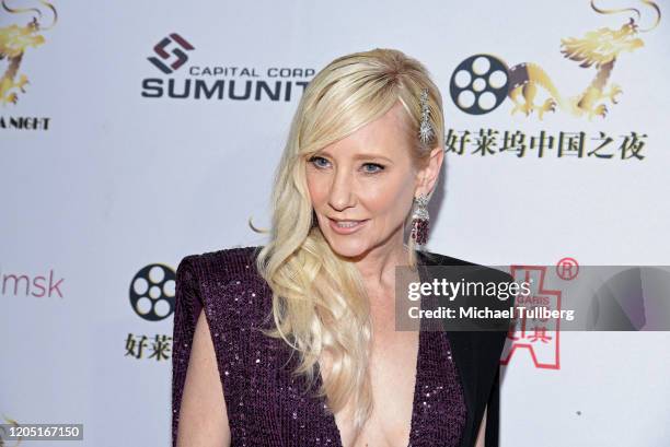 Actress Anne Heche attends the Hollywood China Night Oscar viewing party at The Beverly Hilton Hotel on February 09, 2020 in Beverly Hills,...