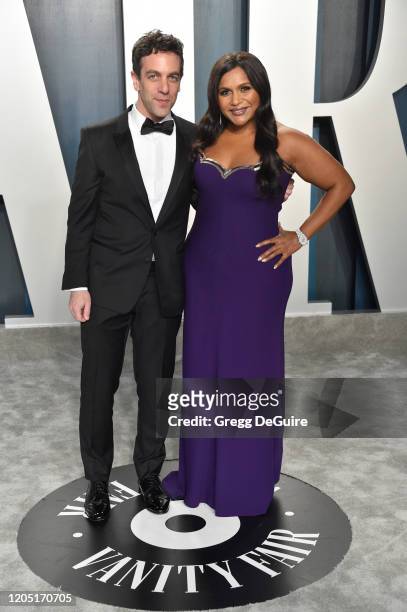 Novak and Mindy Kaling attend the 2020 Vanity Fair Oscar Party hosted by Radhika Jones at Wallis Annenberg Center for the Performing Arts on February...