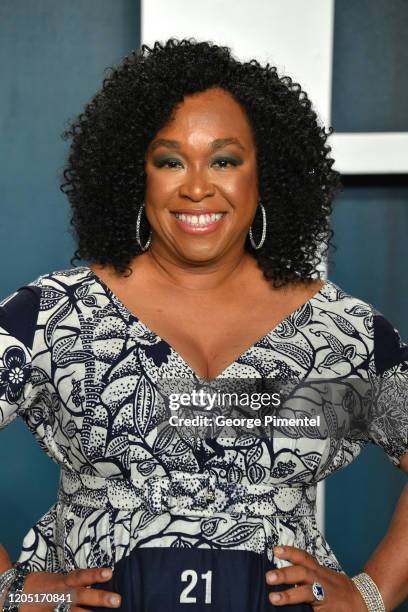 Shonda Rhimes attends the 2020 Vanity Fair Oscar party hosted by Radhika Jones at Wallis Annenberg Center for the Performing Arts on February 09,...