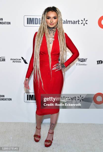 Zhavia Ward attends the 28th Annual Elton John AIDS Foundation Academy Awards Viewing Party Sponsored By IMDb And Neuro Drinks on February 09, 2020...