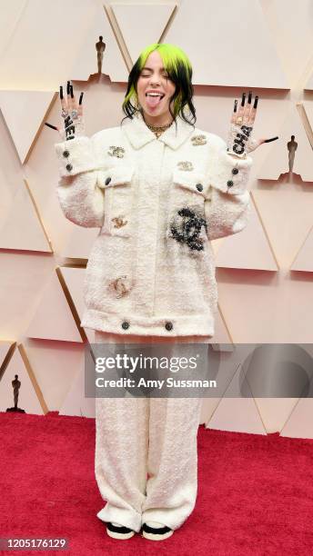 Billie Eilish attends the 92nd Annual Academy Awards at Hollywood and Highland on February 09, 2020 in Hollywood, California.