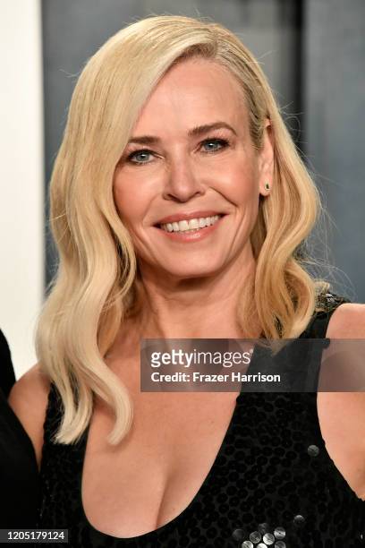 Chelsea Handler attends the 2020 Vanity Fair Oscar Party hosted by Radhika Jones at Wallis Annenberg Center for the Performing Arts on February 09,...
