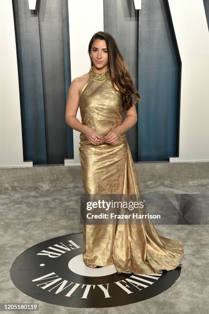 Aly Raisman attends the 2020 Vanity Fair Oscar Party hosted by Radhika Jones at Wallis Annenberg Center for the Performing Arts on February 09, 2020...