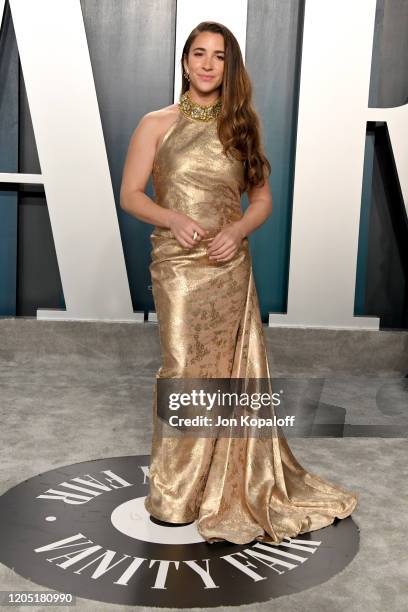 Aly Raisman attends the 2020 Vanity Fair Oscar Party hosted by Radhika Jones at Wallis Annenberg Center for the Performing Arts on February 09, 2020...