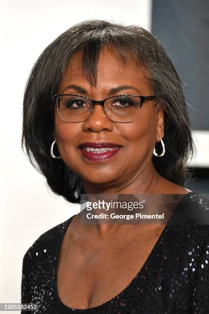 Anita Hill attends the 2020 Vanity Fair Oscar party hosted by Radhika Jones at Wallis Annenberg Center for the Performing Arts on February 09, 2020...