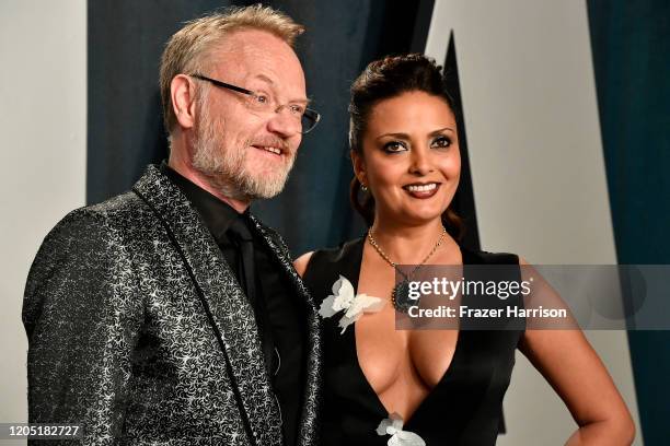 Jared Harris and Allegra Riggio attend the 2020 Vanity Fair Oscar Party hosted by Radhika Jones at Wallis Annenberg Center for the Performing Arts on...