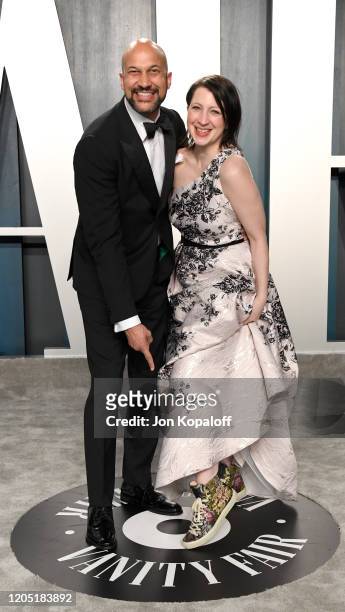 Keegan-Michael Key and Elisa Key attend the 2020 Vanity Fair Oscar Party hosted by Radhika Jones at Wallis Annenberg Center for the Performing Arts...