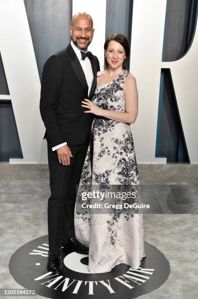 Keegan-Michael Key and Elisa Key attend the 2020 Vanity Fair Oscar Party hosted by Radhika Jones at Wallis Annenberg Center for the Performing Arts...