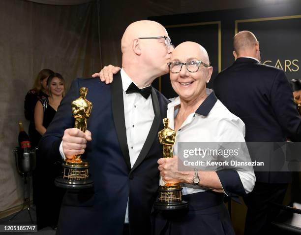 Filmmakers Jeff Reichert and Julia Reichert, winners of the Documentary Feature award for “American Factory,” attend the 92nd Annual Academy Awards...