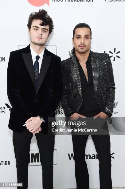 Duke Nicholson and Andrei Gillott attend the 28th Annual Elton John AIDS Foundation Academy Awards Viewing Party sponsored by IMDb, Neuro Drinks and...