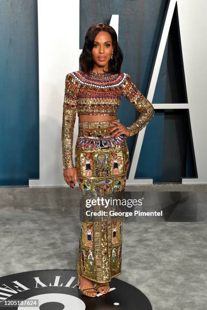Kerry Washington attends the 2020 Vanity Fair Oscar party hosted by Radhika Jones at Wallis Annenberg Center for the Performing Arts on February 09,...