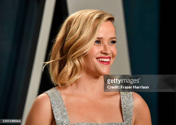 Reese Witherspoon attends the 2020 Vanity Fair Oscar Party hosted by Radhika Jones at Wallis Annenberg Center for the Performing Arts on February 09,...