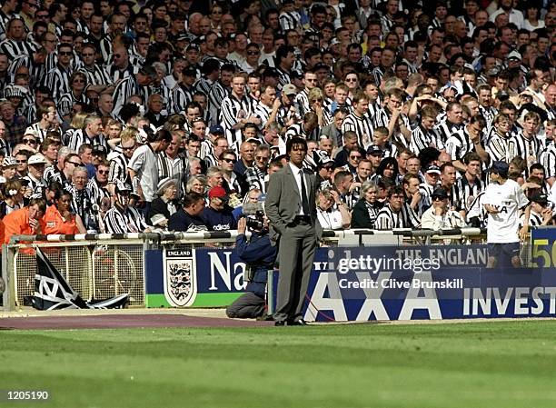 Ruud Gullitt the manager of Newcastle United during the AXA FA Cup Final match against Manchester United played at Wembley Stadium in London,...