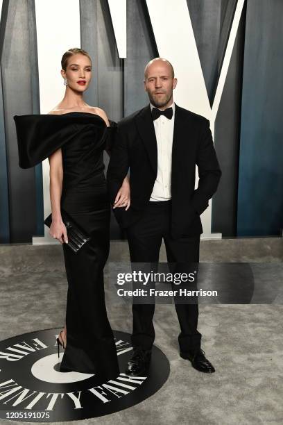 Rosie Huntington-Whiteley and Jason Statham attend the 2020 Vanity Fair Oscar Party hosted by Radhika Jones at Wallis Annenberg Center for the...