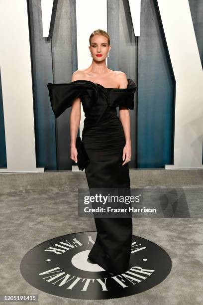 Rosie Huntington-Whiteley attends the 2020 Vanity Fair Oscar Party hosted by Radhika Jones at Wallis Annenberg Center for the Performing Arts on...