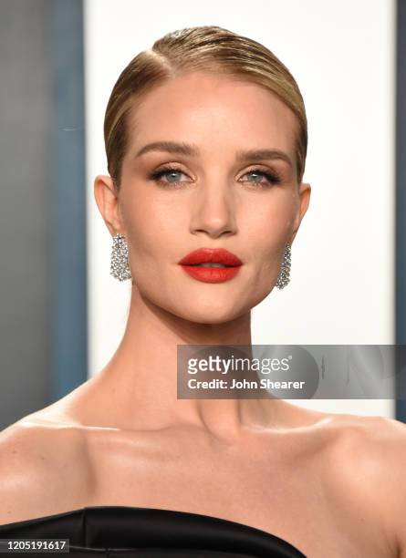Rosie Huntington-Whiteley attends the 2020 Vanity Fair Oscar Party hosted by Radhika Jones at Wallis Annenberg Center for the Performing Arts on...