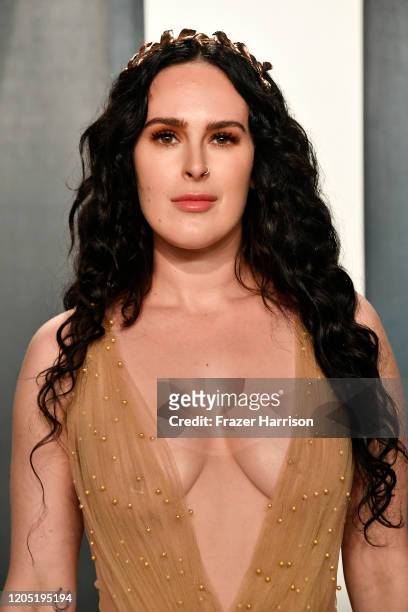 Rumer Willis attends the 2020 Vanity Fair Oscar Party hosted by Radhika Jones at Wallis Annenberg Center for the Performing Arts on February 09, 2020...