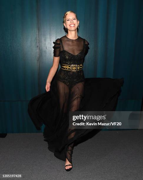 Karolína Kurková attends the 2020 Vanity Fair Oscar Party hosted by Radhika Jones at Wallis Annenberg Center for the Performing Arts on February 09,...