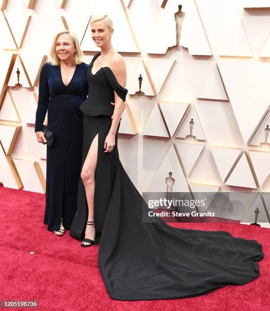 Gerda Jacoba Aletta Maritz and Charlize Theron arrives at the 92nd Annual Academy Awards at Hollywood and Highland on February 09, 2020 in Hollywood,...