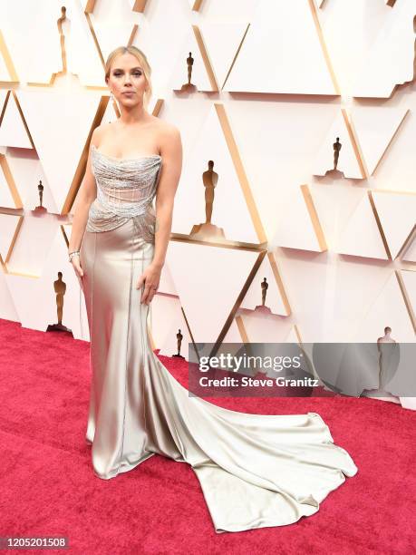 Scarlett Johansson arrives at the 92nd Annual Academy Awards at Hollywood and Highland on February 09, 2020 in Hollywood, California.