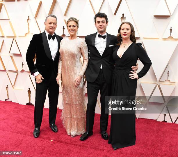 Tom Hanks, Rita Wilson, Truman Theodore Hanks, and Elizabeth Hanks arrives at the 92nd Annual Academy Awards at Hollywood and Highland on February...