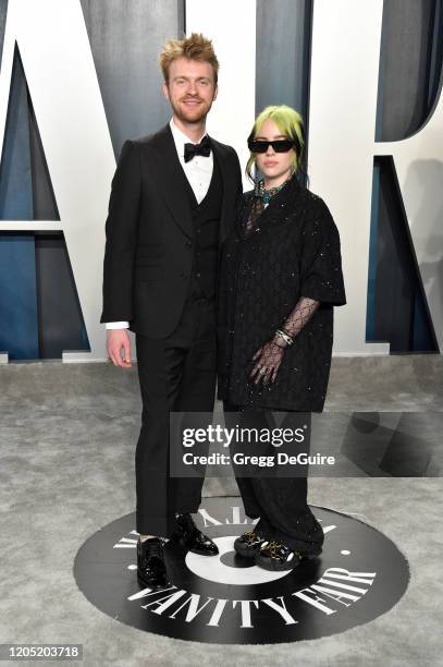 Finneas O'Connell and Billie Eilish attend the 2020 Vanity Fair Oscar Party hosted by Radhika Jones at Wallis Annenberg Center for the Performing...