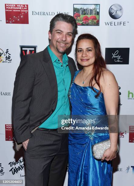 Actor Jeremy Miller and Joanie Miller attend the 5th Annual Roger Neal and Maryanne Lai Oscar Viewing Dinner-Icon Awards and After Party at The...
