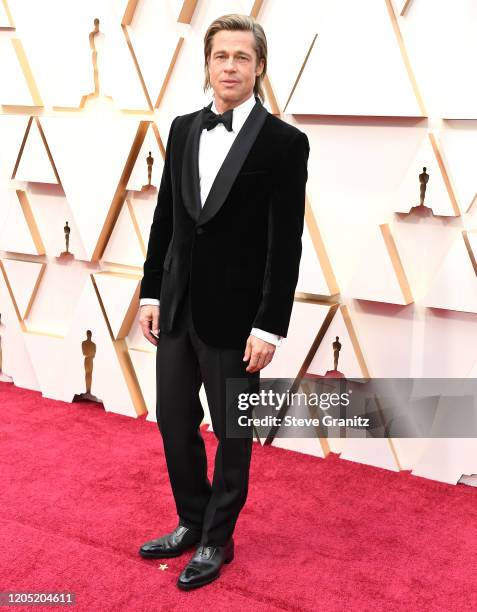 Brad Pitt arrives at the 92nd Annual Academy Awards at Hollywood and Highland on February 09, 2020 in Hollywood, California.
