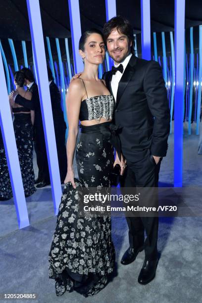 Nikki Reed and Ian Somerhalder attend the 2020 Vanity Fair Oscar Party hosted by Radhika Jones at Wallis Annenberg Center for the Performing Arts on...