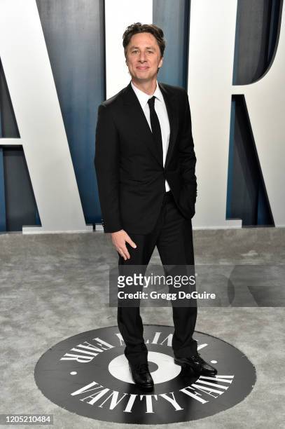 Zach Braff attends the 2020 Vanity Fair Oscar Party hosted by Radhika Jones at Wallis Annenberg Center for the Performing Arts on February 09, 2020...