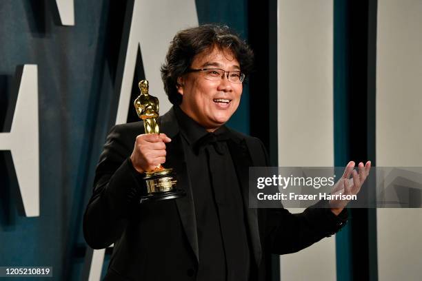 Bong Joon-ho attends the 2020 Vanity Fair Oscar Party hosted by Radhika Jones at Wallis Annenberg Center for the Performing Arts on February 09, 2020...